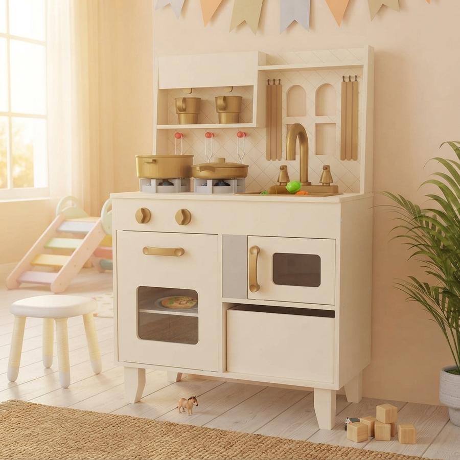 BIERUM Play Kitchen w/Realistic Lights
